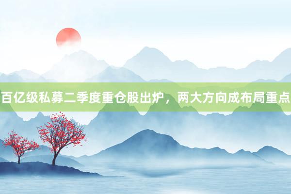 百亿级私募二季度重仓股出炉，两大方向成布局重点