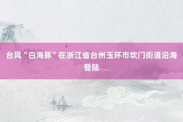 台风“白海豚”在浙江省台州玉环市坎门街道沿海登陆