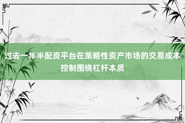 过去一年半配资平台在策略性资产市场的交易成本控制围绕杠杆本质