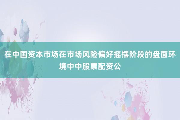 在中国资本市场在市场风险偏好摇摆阶段的盘面环境中中股票配资公