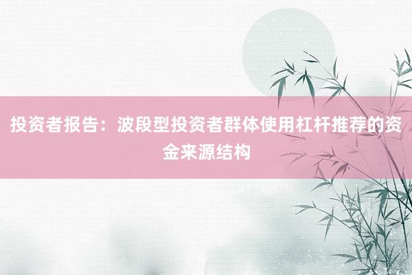 投资者报告：波段型投资者群体使用杠杆推荐的资金来源结构