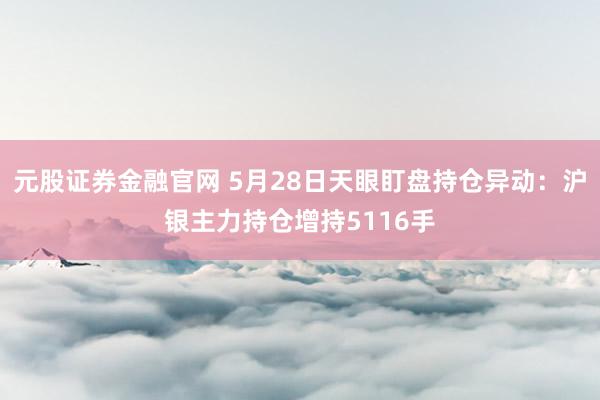 元股证券金融官网 5月28日天眼盯盘持仓异动：沪银主力持仓增持5116手