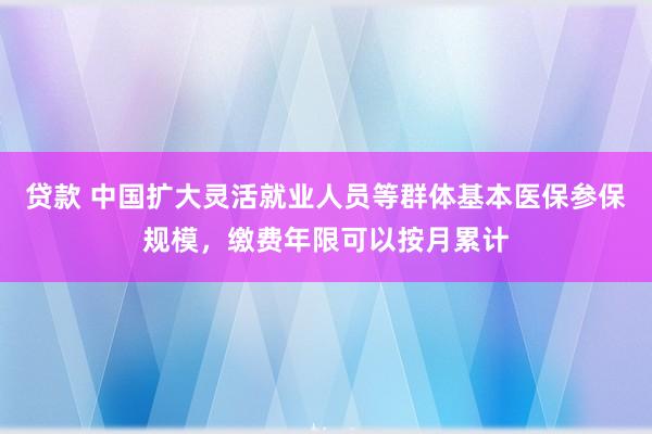 贷款 中国扩大灵活就业人员等群体基本医保参保规模，缴费年限可以按月累计