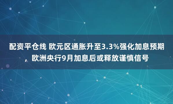 配资平仓线 欧元区通胀升至3.3%强化加息预期，欧洲央行9月加息后或释放谨慎信号
