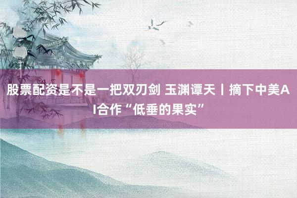 股票配资是不是一把双刃剑 玉渊谭天丨摘下中美AI合作“低垂的果实”